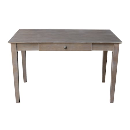 International Concepts Writing Desk with Drawer 26 in D X 26 H, 30 W X Hardwood, Washed Gray Taupe OF09-41